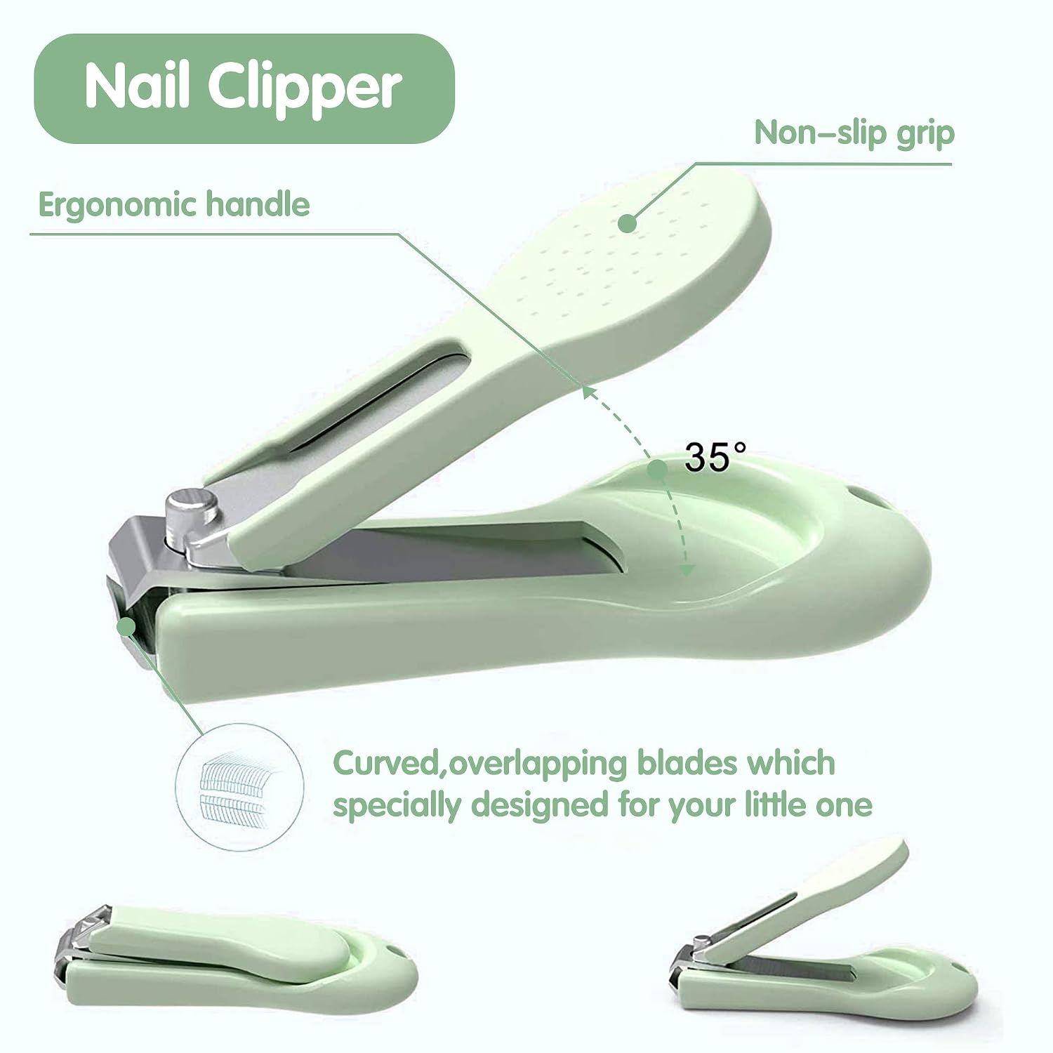 Baby Care Set With Baby Nail Scissors, For Fingernails And Toenails, With Nail Clippers, Nail Scissors, Nail File and Tweezers For Children And Newborns In Sweet Owl Gift Packaging (B) – Bild 5