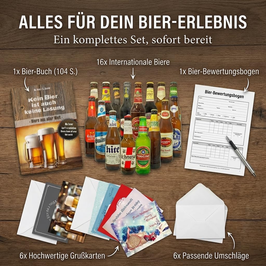 Men's gift idea, 16 beers from all over the world, birthday gift set – Bild 3