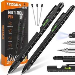 KEZKALS Gifts for Men, 2 Pack 9 in 1 Ballpoint Pen, Men’s Gifts