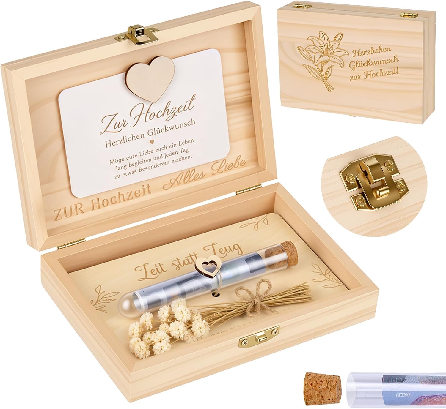 Wooden Wedding Gift Box - Wedding Money Gift Packaging