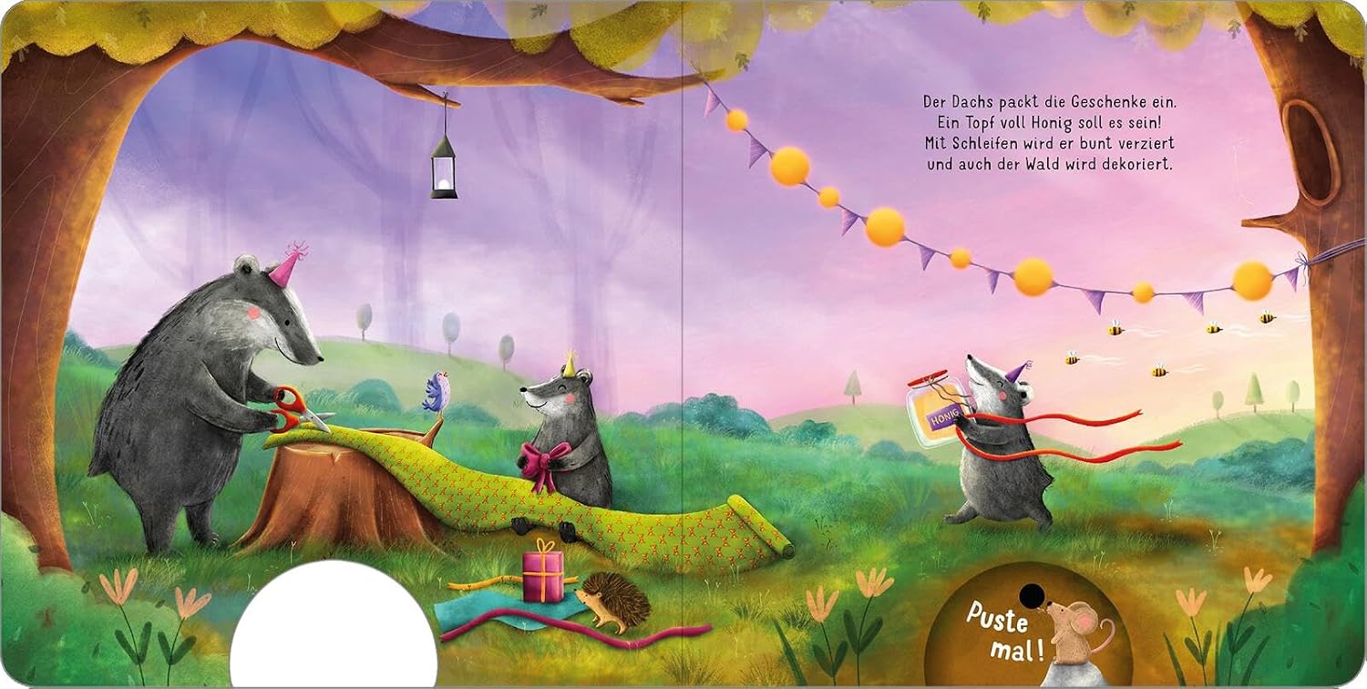 Mein liebstes Pustebuch – Heute feiern wir Geburtstag!: Pusten & leuchten | Hochwertiges Pappbilderbuch mit Pustefunktion und Licht für Kinder ab 18 Monaten – Bild 2