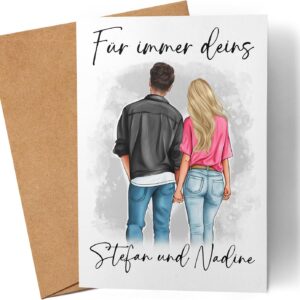 Kiddle-Design Couple Card Personalised Couple Valentine's Day Anniversary for Him and Her Gift Partner Boyfriend Girlfriend Valentine's Day Card