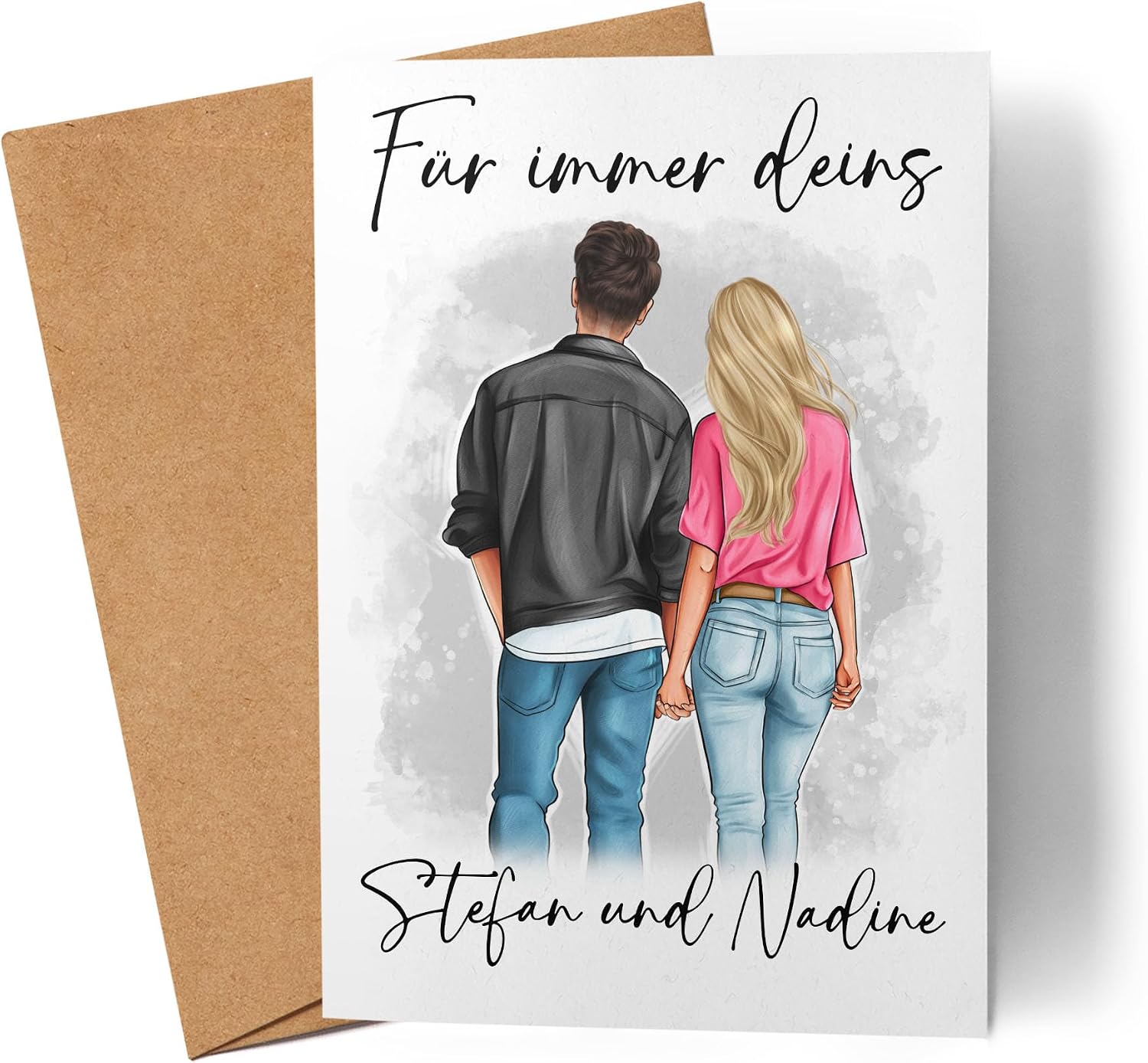 Kiddle-Design Couple Card Personalised Couple Valentine's Day Anniversary for Him and Her Gift Partner Boyfriend Girlfriend Valentine's Day Card