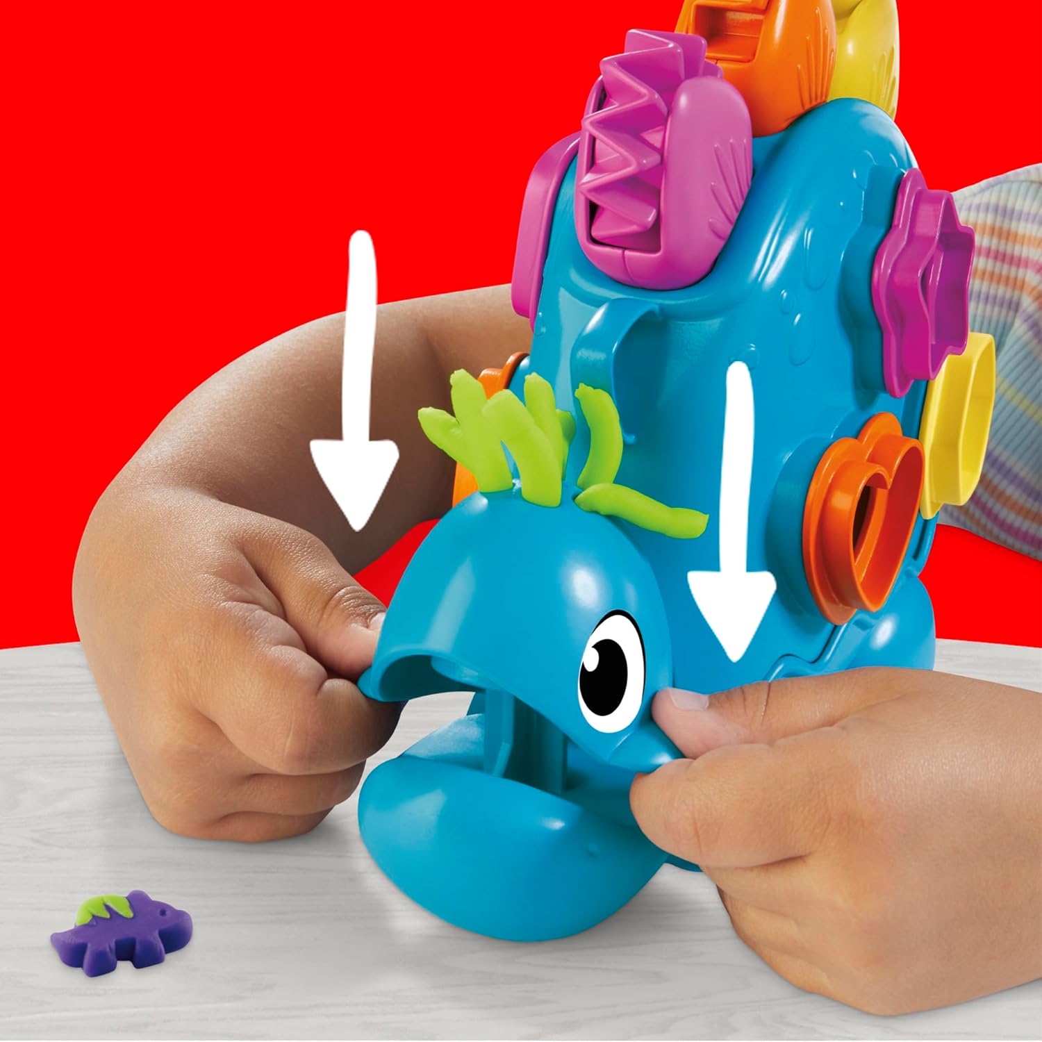 Play-Doh Colourful Dino Dinosaur Toy with Shapes and Tools, Craft Mat and 6 Colourful Tin of Clay, Craft Set and Activity for Girls and Boys and Fans of Dinos from 2 Years – Bild 5