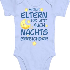 Shirtoo Funny Baby Bodysuit with Saying "Meine Mama ist jetzt auch Nachts erreichbar" ("My Mama ist jetzt auch Nachts erreichbar")