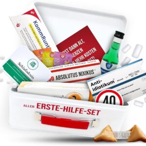 40th Birthday | First Aid Set Gift Box, Funny Sanitary Box | 8 Pieces | Fun Gift for 40th Birthday