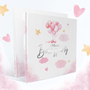 colortouch Guest Book Baby Shower Gift Boy & Girl for Baby Shower Decoration, Gender Reveal Party Decoration, Baby Photo Album to Design Yourself, Premium Paper with Hard Cover, Pink
