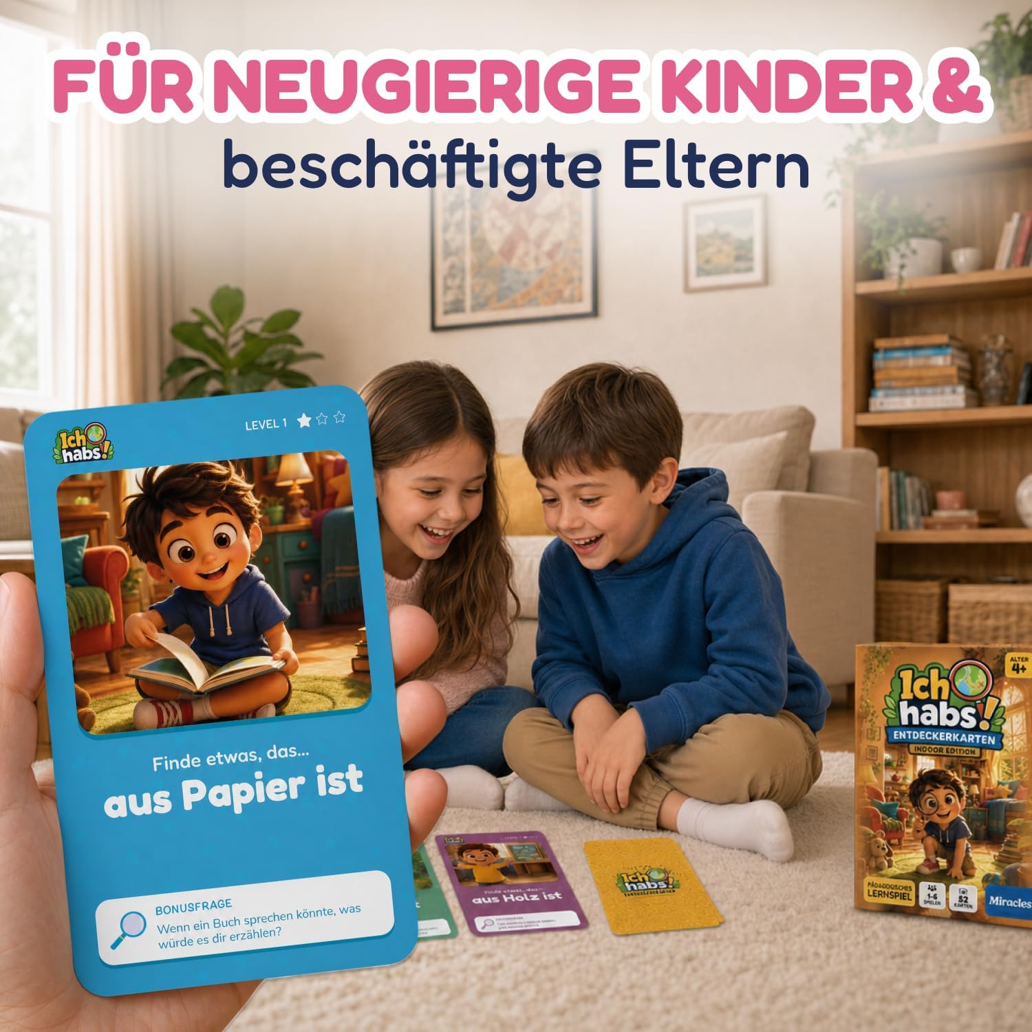 Ich hab's Explorer Cards from 4 Years - 52 Educational Game Search Game for Children with 50 Tasks in 3 Levels - Indoor Game for Home, Travel and On the Go - Gift and Gift for Boys and Girls – Bild 7
