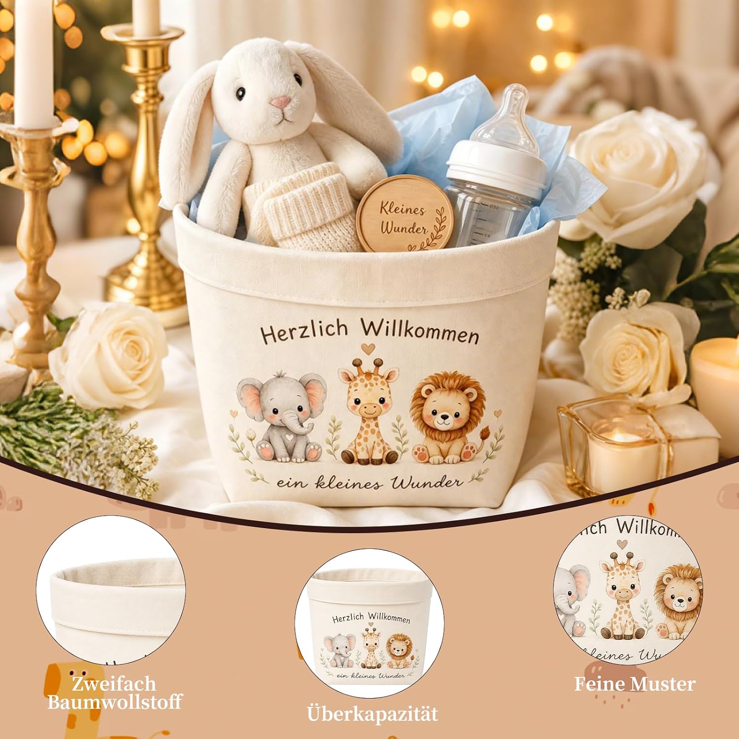 Baby Gift Girl Boy Animal Storage Bag – Bild 3
