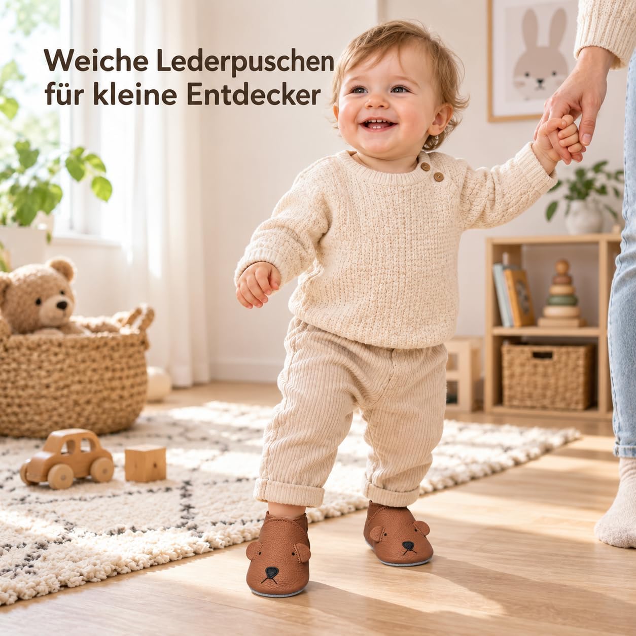 YIHAKIDS Baby Shoes Baby Shoes First Walking Shoes Made of Soft Genuine – Bild 2