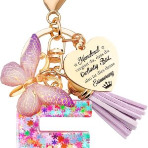 Girls’ Keyring, Letter Key, Butterfly Pendant, Christmas, School Gift, for Children, Girls, Women
