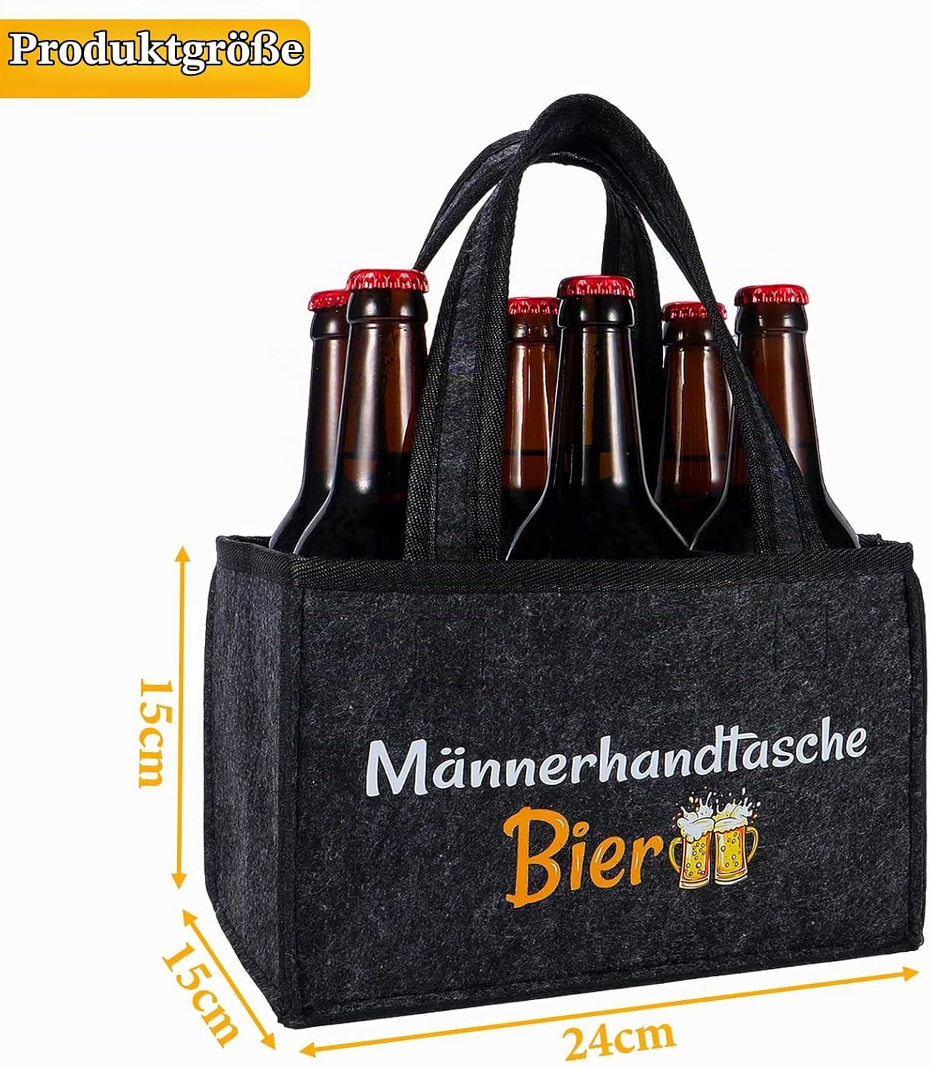 Men's Beer Handbag, Funny Gifts for Men, Men's Gifts, Birthday Gift for Men, Reusable Bottle Bag for Grandpa, Dad, Father Gift, Men's handbag beer – Bild 4