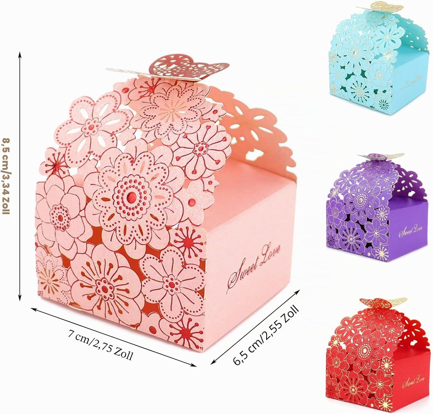Gift Boxes, Guest Gift, Pack of 30 Candy Gift Boxes, Small Gift Boxes for Filling, Butterfly Gift Box, Flower, Butterfly, Hollow for Wedding, Birthday, Christmas Parties – Bild 2