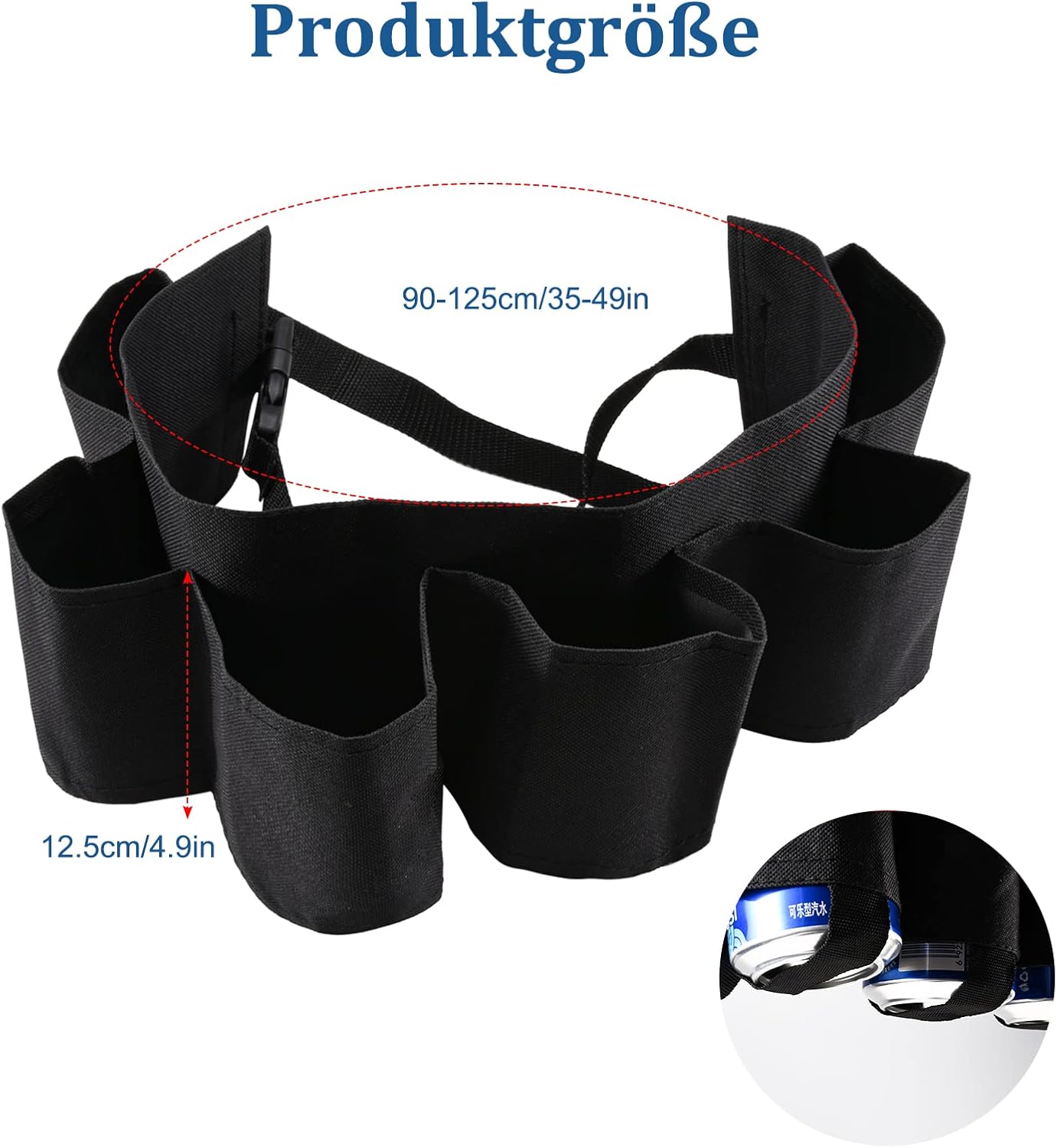 tonyg-p Beer Belt Beer Holder Portable Drinker Beer Soda Can Belt Holder 6 Drinks for Camping Hiking Outdoor Party (Multi-Colour) – Bild 2