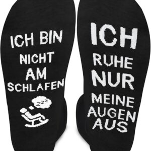 Trustnice Papa Geschenk Geburtstag Socken mit Spruch Ich Bin Nicht Am Schlafen Ich Ruhe Nur Meine Augen Aus,Lustige Socken für Opa Männer Weihnachts Erntedankfest Vatertag Geschenk