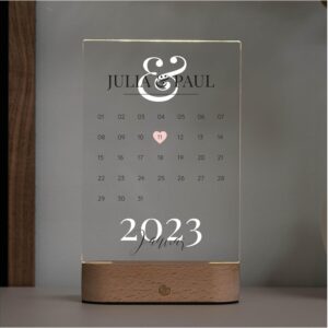 Geschenkfreude Acrylic Glass Personalised with Calendar – 20 x 15 cm – Gift for Him and Her – Gifts for Couples – Gift Ideas for Your Partner – Couple Gift – Love Gifts