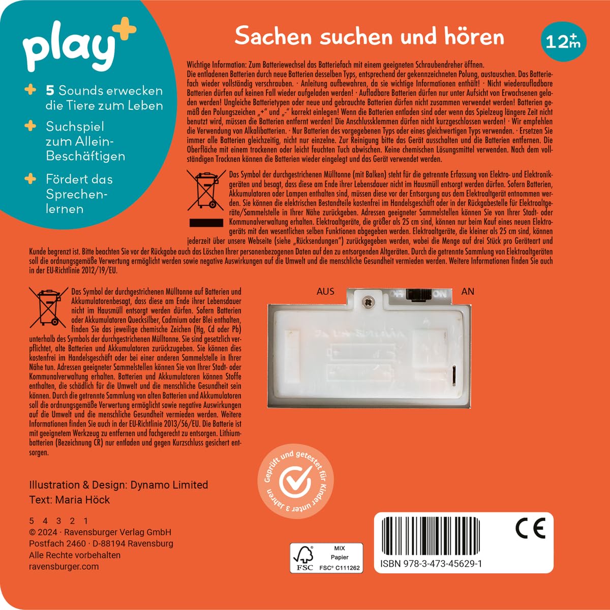Ravensburger Play+ Mein allererstes Soundbuch: Tierkinder, Baby-Buch ab 1 Jahr, Sachen suchen und hören: Sachen suchen und hören – Bild 2