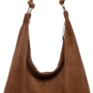 Caspar Large Women's Vintage Suede Bag Velvet Soft Leather Shoulder Bag - Classic Line - Model No. 617 - Made in Italy