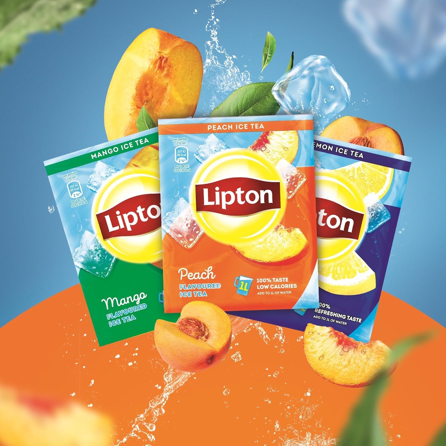 Lipton Iced Tea Powder Set, "Peach", for 18 L Instant Ice Tea, Drink Powder for Mixing, 18 x Sachets, Make Iced Tea Yourself – Bild 5