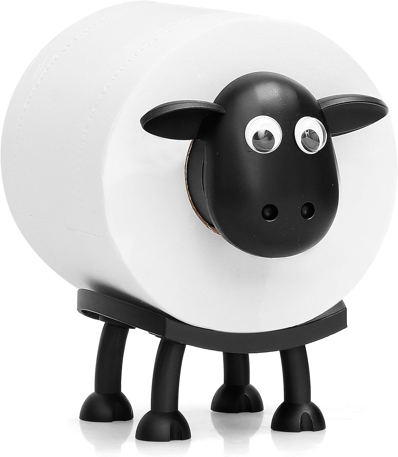 VELENTI Sheep Toilet Paper Holder Funny Toilet Paper Holder Free Standing Bathroom Set 3D Printed Black Sheep Toilet Roll Holder - Funny Tissue Paper Roll Storage - Set of 1