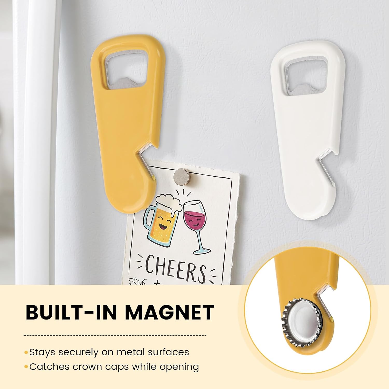 Set of 2 Magnetic Bottle Opener, 3-in-1 Beer Opener with Lid Catcher – Bild 6