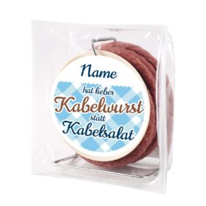 Herz & Heim 3.5 Metre Salami Snack on Cable Reel - with Name on Label - Gift Idea for Craftsmen and DIY Enthusiasts