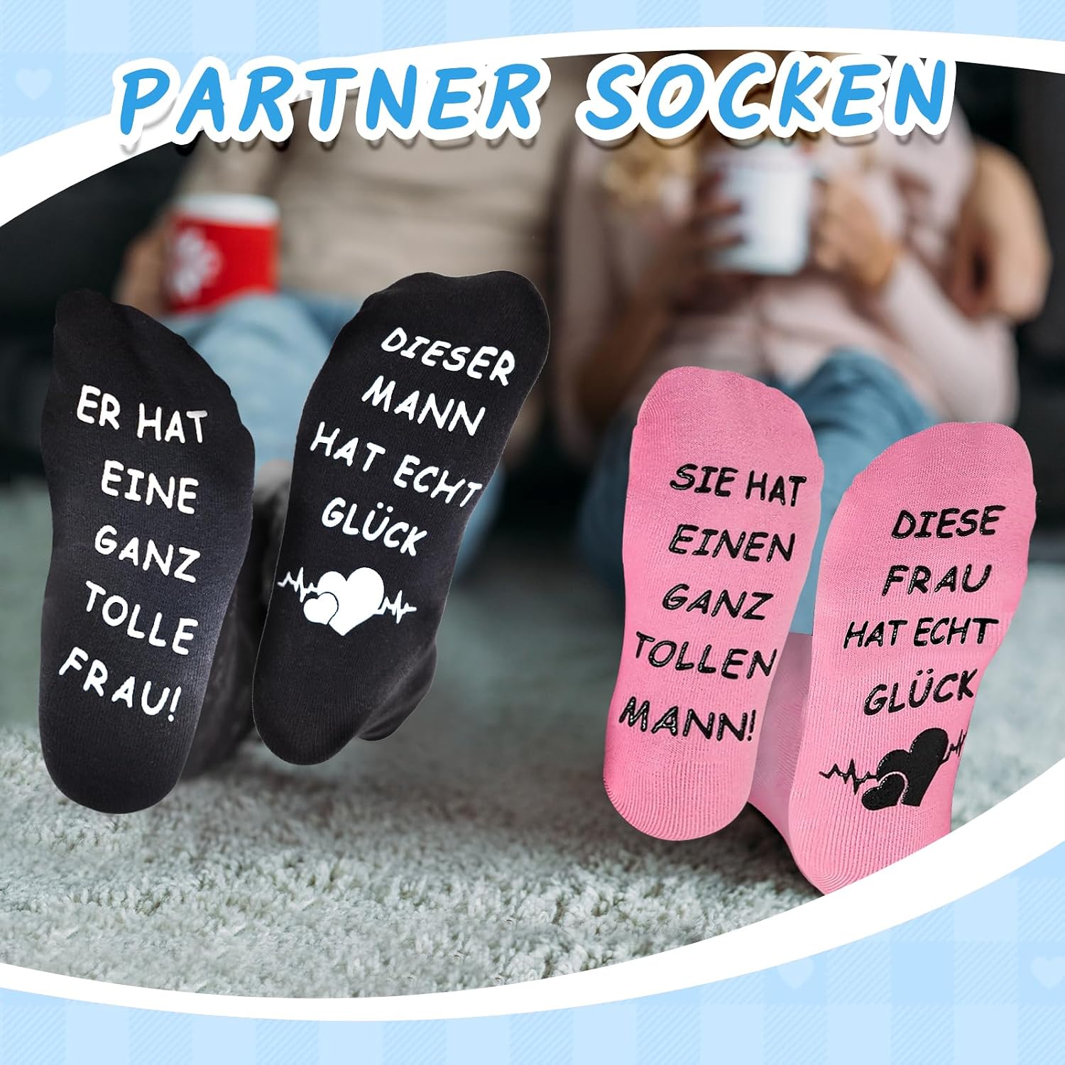 Gifts for Men Women, Funny Socks Christmas Gifts, Partner Wedding Anniversary Valentine's Day Anniversary Personalised Gifts for Women Men Husband Girlfriend Boyfriend – Bild 6