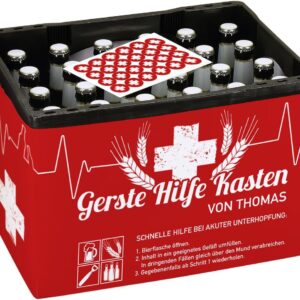 Herz & Heim Birthday Gift Men DIY – Banderole for Beer Crate with Stickers for Bottle Caps (Barley Aid)