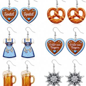 Oktoberfest Decorative Accessories 6 Pairs of Earrings Oktoberfest