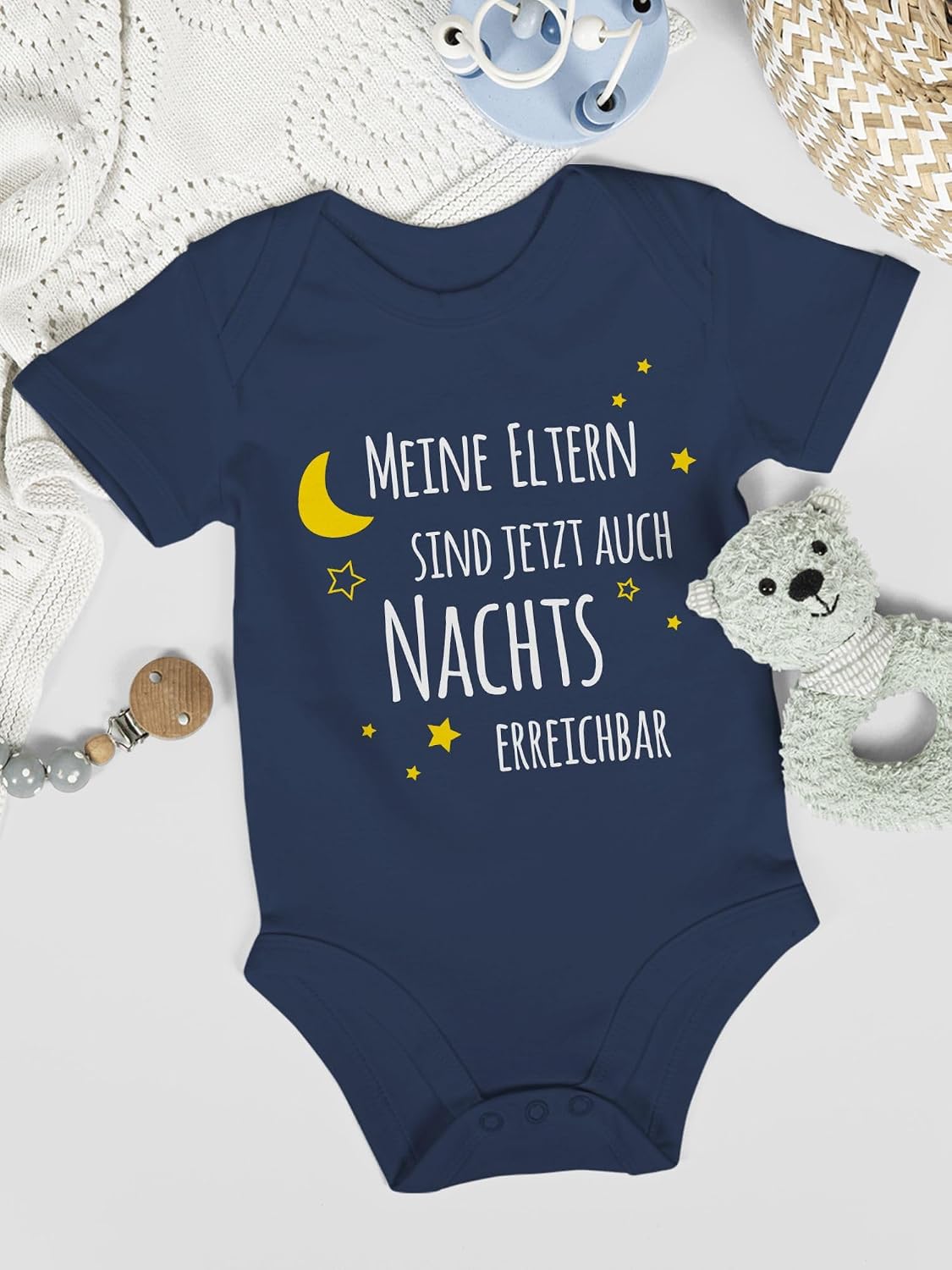 Shirtracer - Baby Body Kurzarm - Sprüche - Meine Eltern sind jetzt auch nachts erreichbar I – Bild 8
