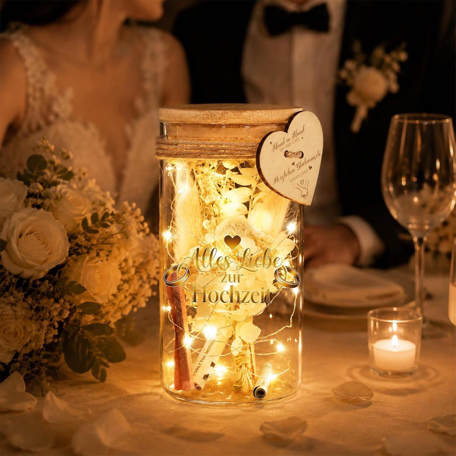 TUZELIYA Money Gift Wedding LED Bottle Light for Bride and Groom – Bild 5
