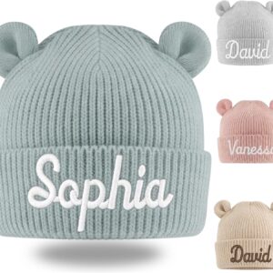 Baby Hat Personalised with Name – Knitted Hat Baby 6-24 Months, First Hat & Toddler Hat, Personalised Baby Gift for Birth, Baby Gift