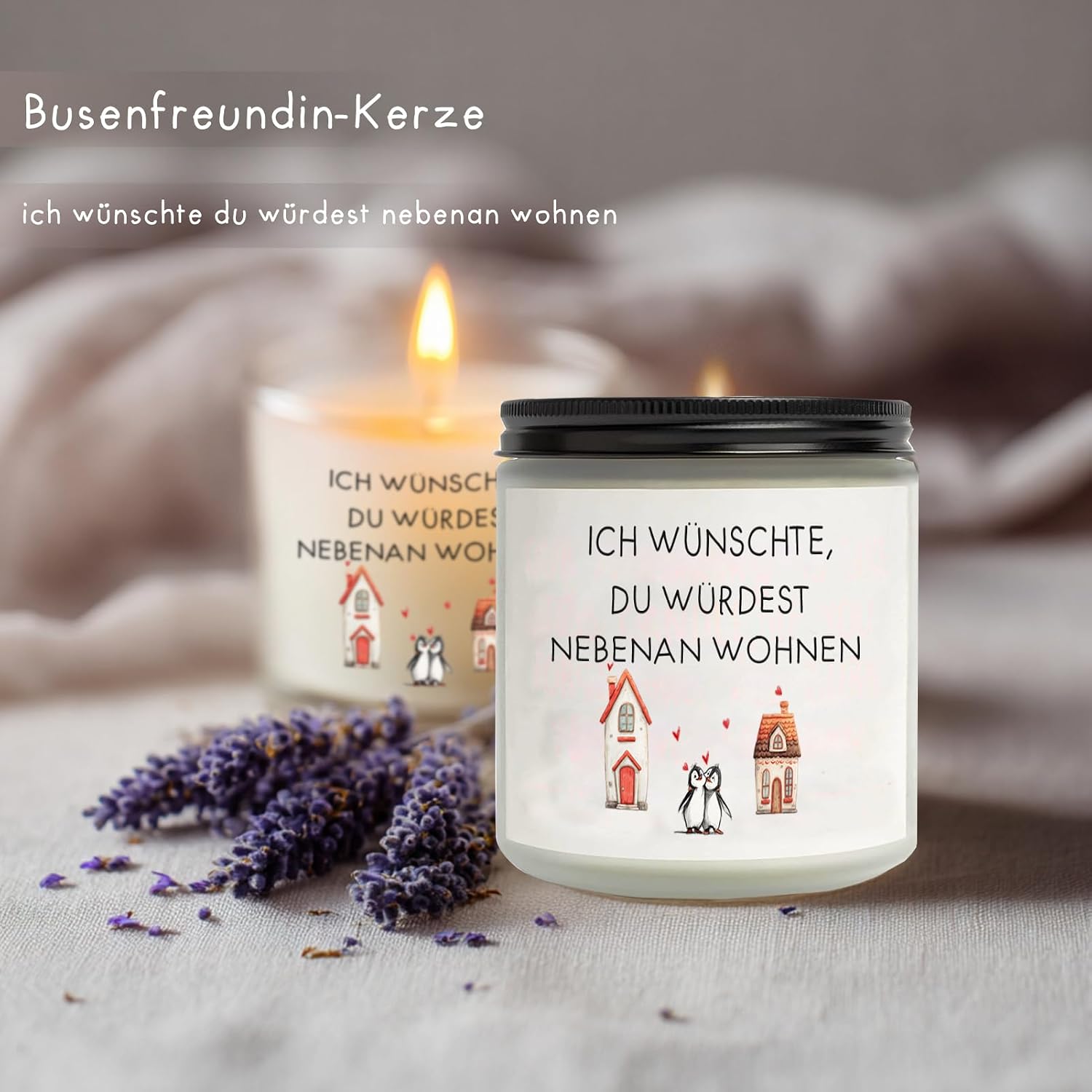 Birthday Gift for Women, Handmade Lavender Soy Scented Candle – Bild 5