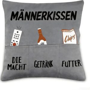 Men's Cushion with Pockets, Gifts 45 x 45 cm, Gifts for Men