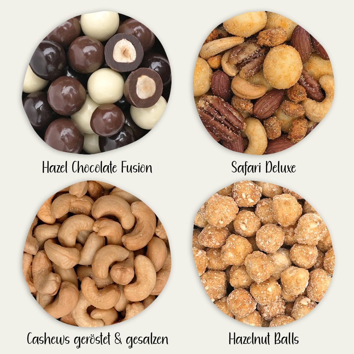 KERNenergie Nut Gift Set - Gift Idea for Exams, Graduation - Nut Gift for Men and Women - 4 Nut Mixes, Nuts in Gift Box - Small Nerve Food, 240 g – Bild 2