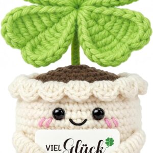 Housewarming Gifts Apartment, 2026 Housewarming Gift Home – Lucky Charm Knitted Four Leaf Housewarming Gifts House Gift New Apartment for Friend Colleague
