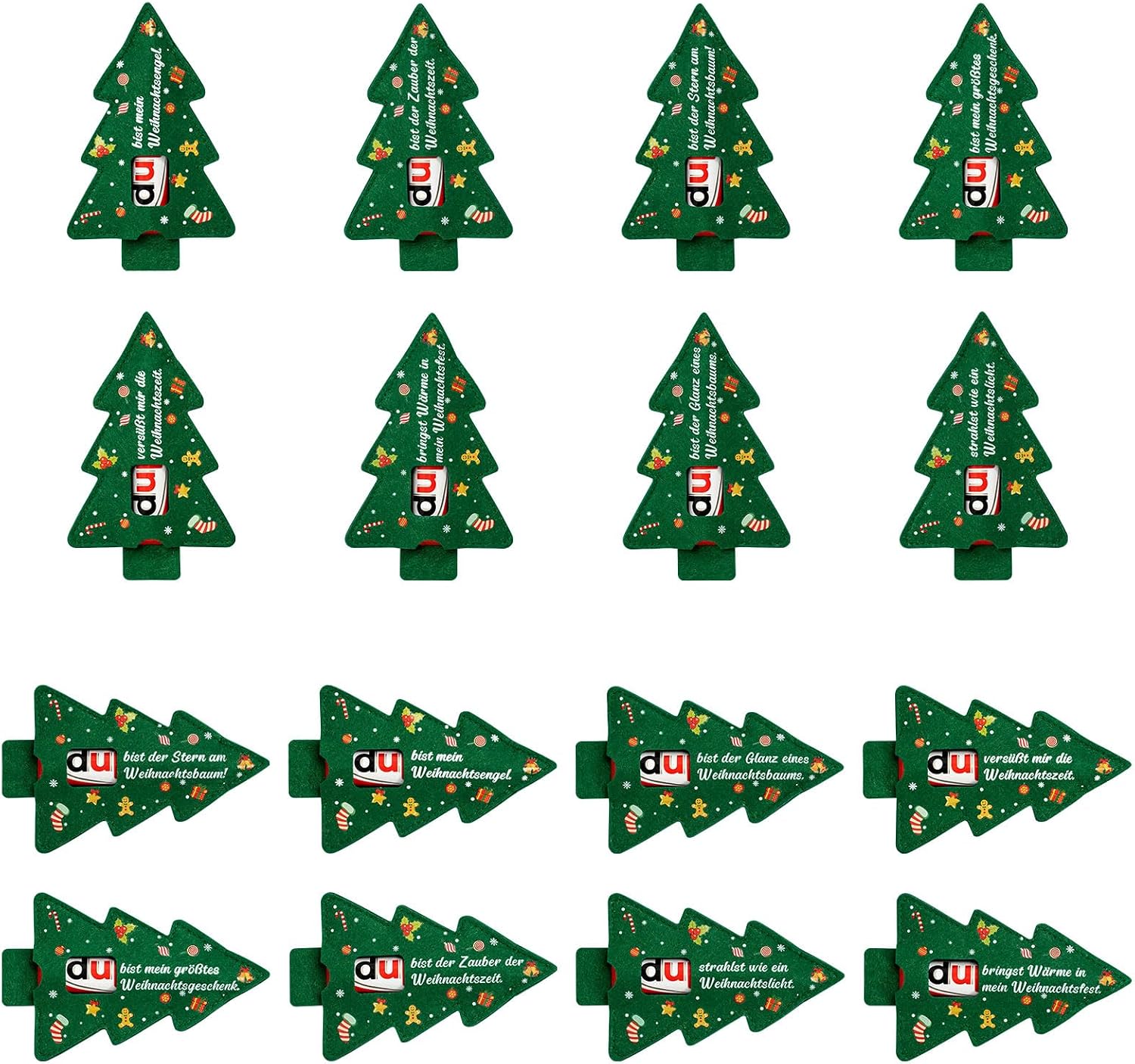 Christmas Gifts Small Items - 16 Pieces Case Felt Compatible with Duplo Chocolate Bar Gift Packaging - Funny Christmas Tree Small Gifts for Colleagues Employees Team Family Women Men
