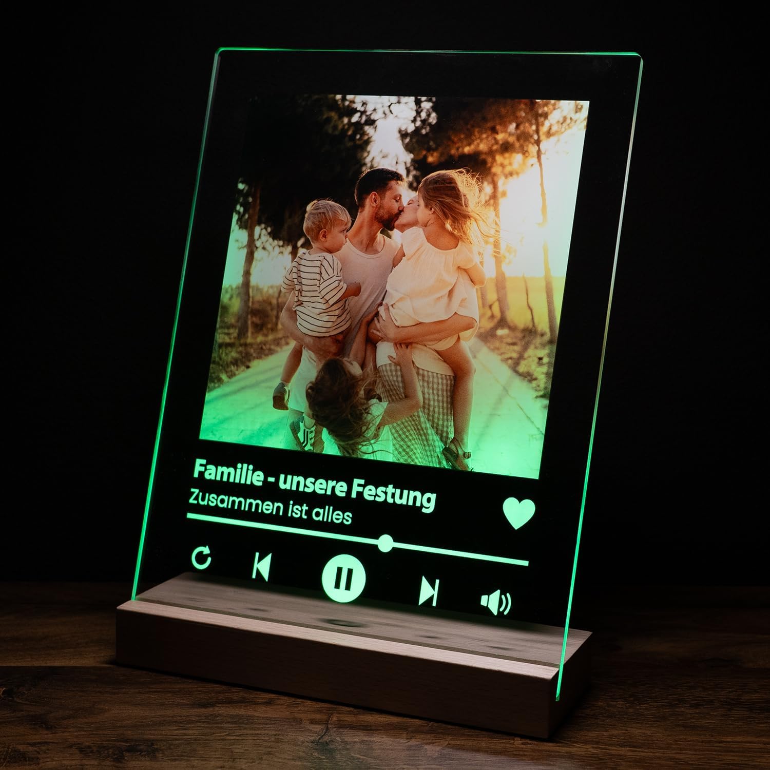 Personalised Gift Spotify Glass with Photo & Song - Acrylic Picture Frame with QR Code & LED Stand Wireless with Remote Control - for School, Girlfriend, Boyfriend, Family – Bild 4