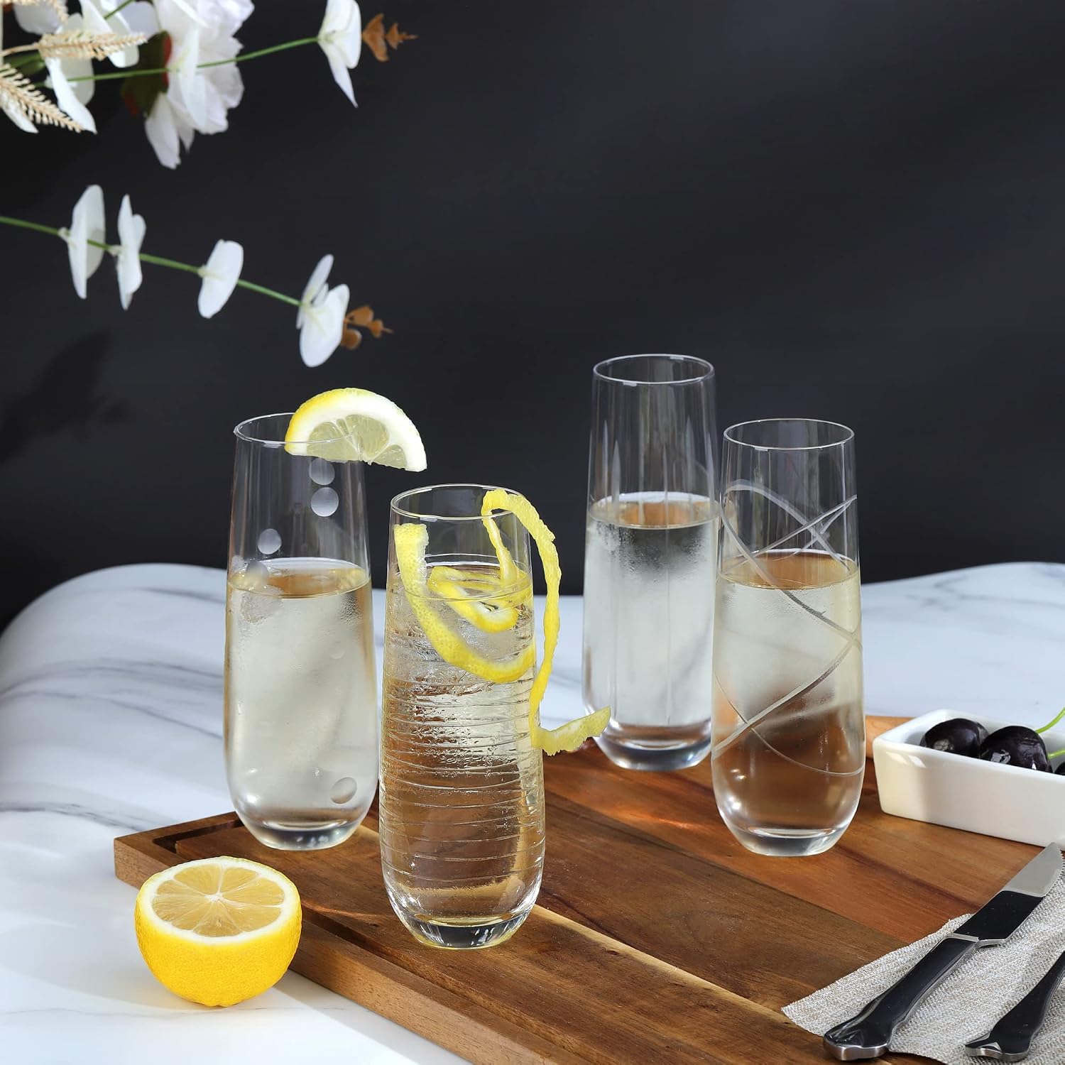 Joeyan 290 ml Champagne Glasses without Stem, Set of 4, Crystal Champagne – Bild 4