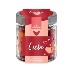 Heart Fruit Gum Gift Glass Love 120 g Gift for Loved Ones The Gift for Your Friends Valentine's Day or Mother's Day Gift for Partner