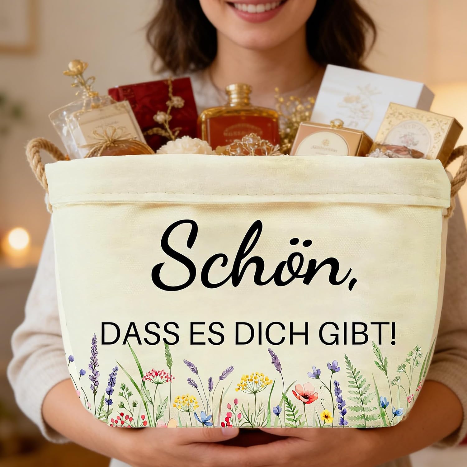 Schön Dass es Dich Gibt Gift Basket to Fill Yourself Gift Bag Gifts for Women Girlfriend Best Friend Gifts for Birthday Wedding Anniversary Christmas – Bild 6