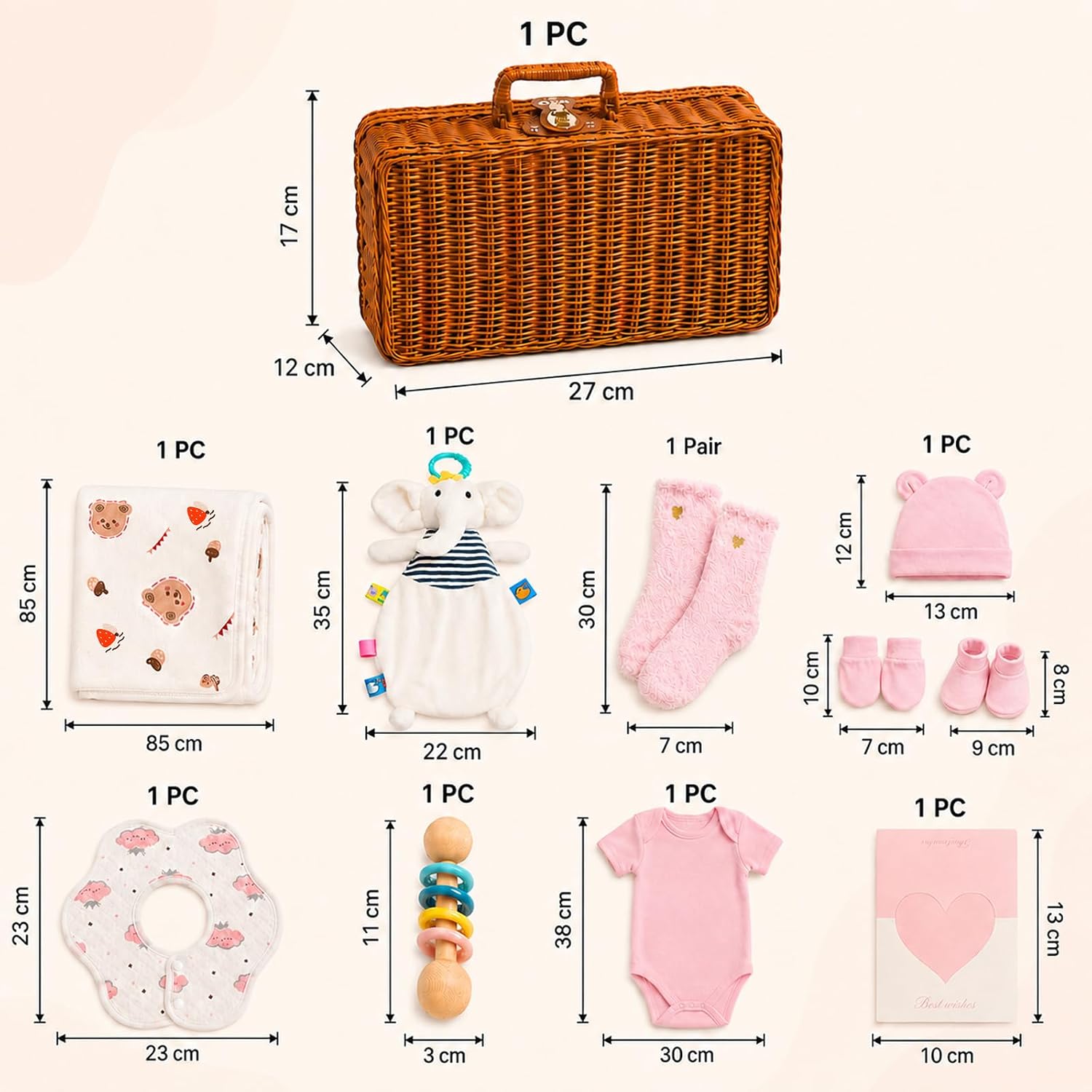 Newborn Gift Girl 9-in-1 Baby Gifts for Birth Shower – Bild 2