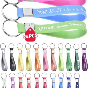 LAOYE 24 Inspirational Key Rings Small Gifts Thank You Leaving Gift Student Small Party Bags for Colleagues Employees Graduation Gift School Entrance Gifts