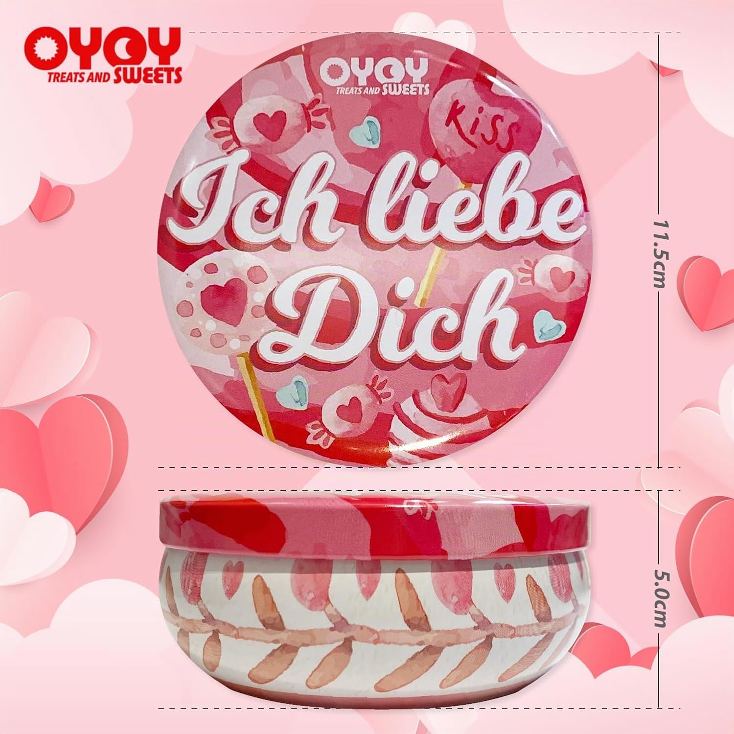 OYOY I Love You Gift Box Filled with Approx. 170 g Red Chocolate Hearts with Milk Cream Filling I Gift Set Chocolate Ideal for Valentine's Day or Love Gift I Love You Chocolate – Bild 4