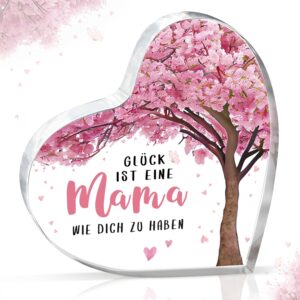 Gleevara Mum Birthday Gift, Mum Gift, Heart Shaped Acrylic Decoration