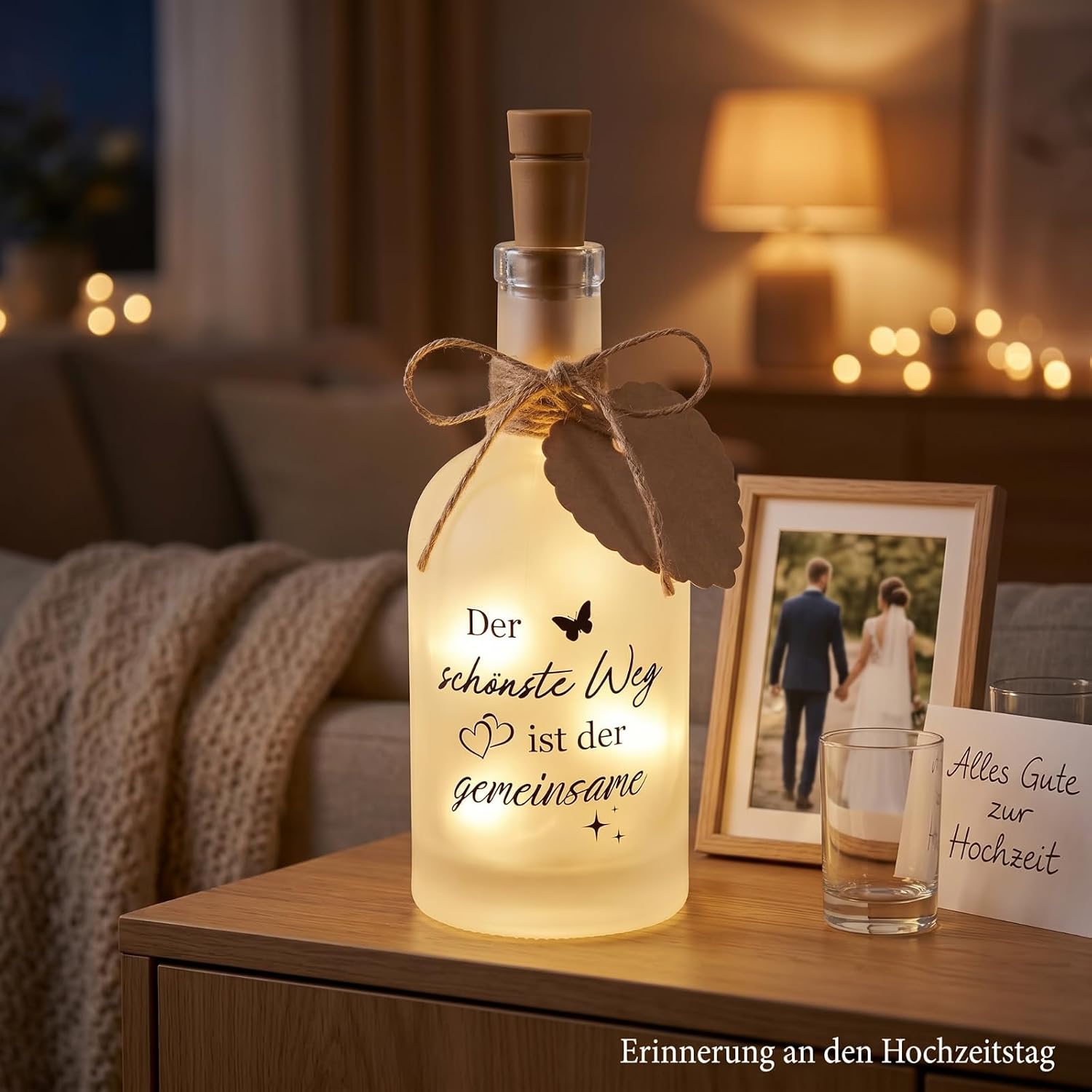 BBTO Bottle Light with Saying Wedding Gifts for Bride and Groom Money Gift – Bild 7