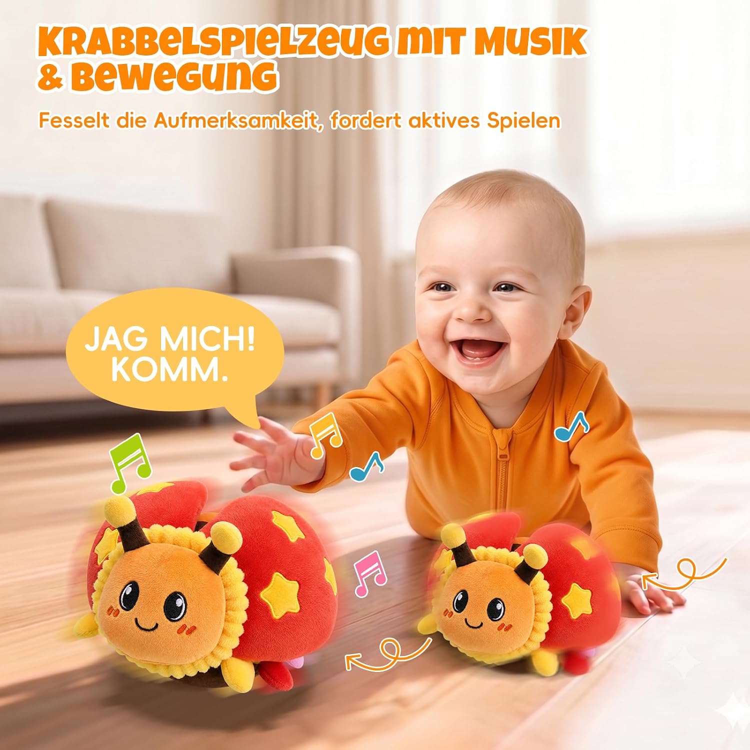 SAIMAND Baby Toy 6-18 Months, Music Ladybird Crawling Toy – Bild 2