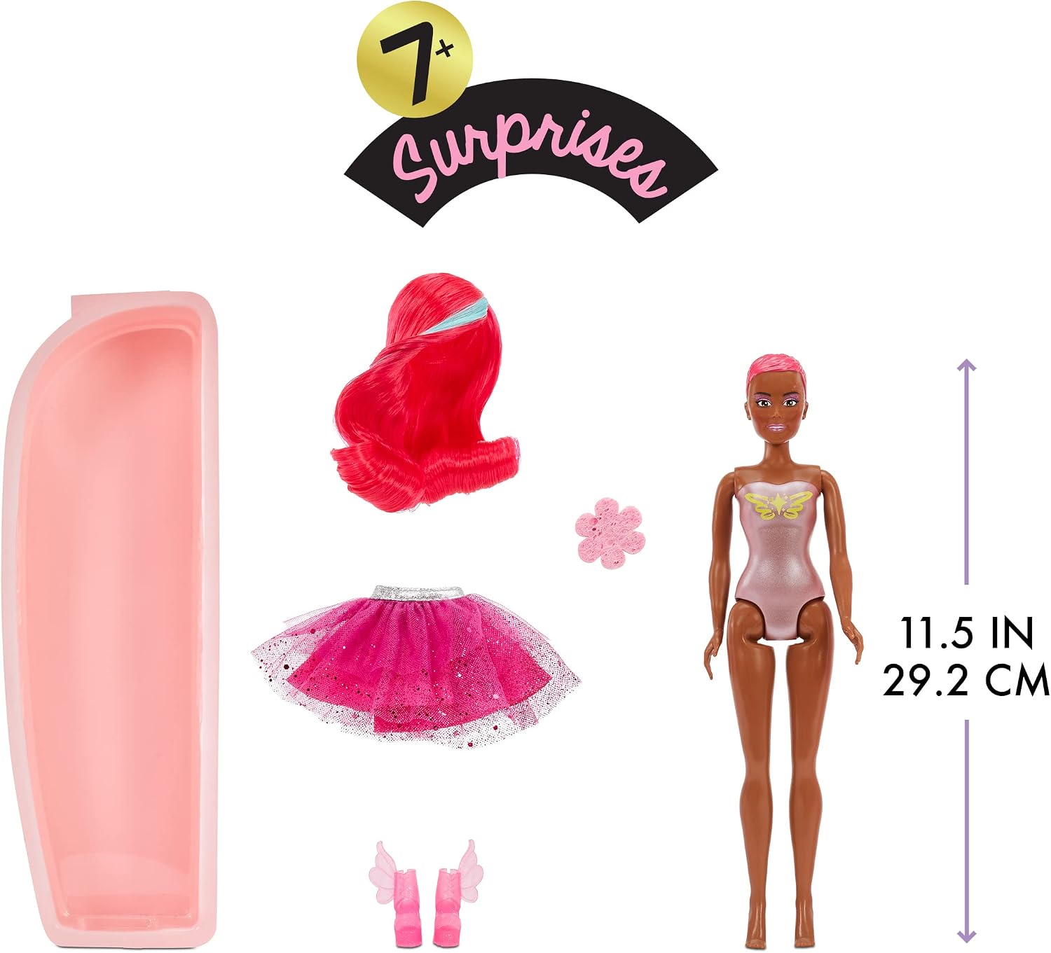 MGA's Dream Ella Colour Changing Surprise Fairies - 29 cm Doll & 7 Surprises to Collect - Includes Wig, Skirt, Boots & More - for Children from 3 Years - Yasmin, Pink – Bild 3