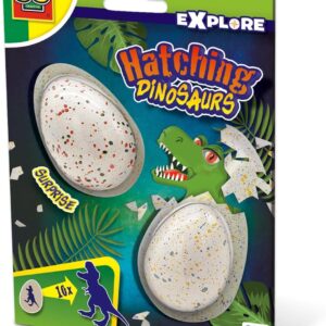 SES Creative Dinosaur Eggs for Hatching | Dinosaur Toy Growing in Water | Learning Activity for Children Aged 5+ | 2 Magic Eggs | Original Dinosaur Gift Idea