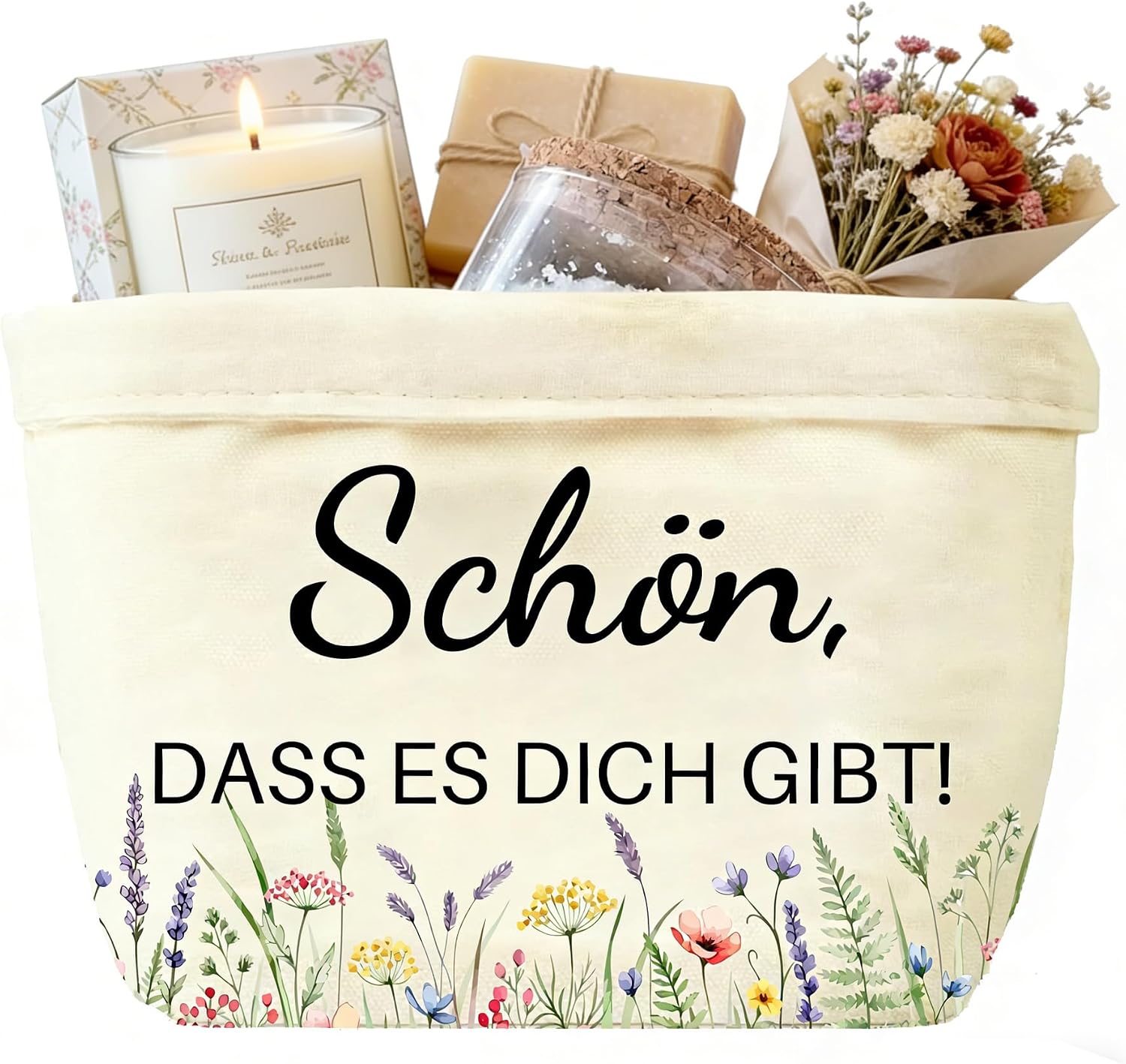 Schön Dass es Dich Gibt Gift Basket to Fill Yourself Gift Bag Gifts for Women Girlfriend Best Friend Gifts for Birthday Wedding Anniversary Christmas